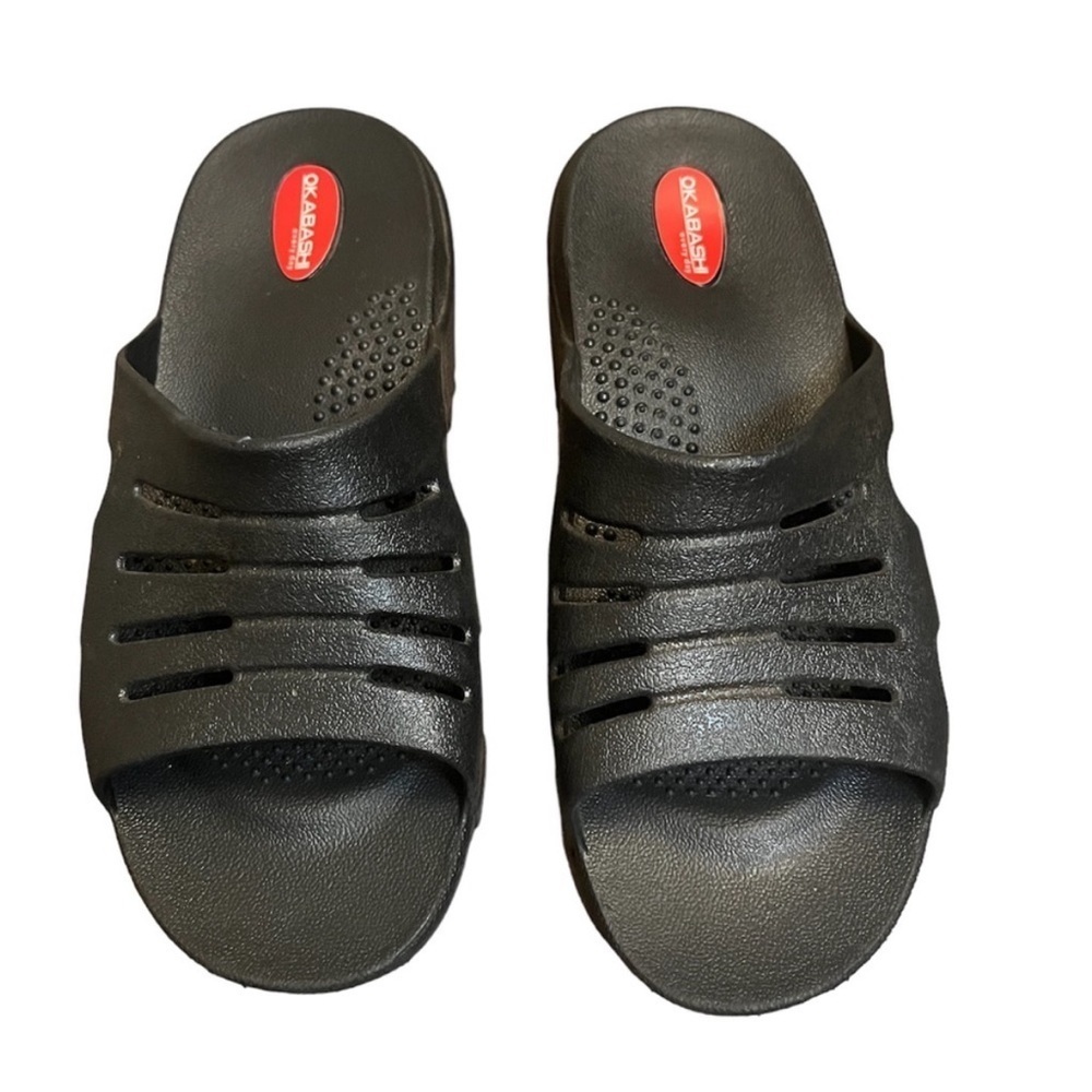OKABASHI Eurosport men's unisex black slide sandal SZ LG comfort casual vacation